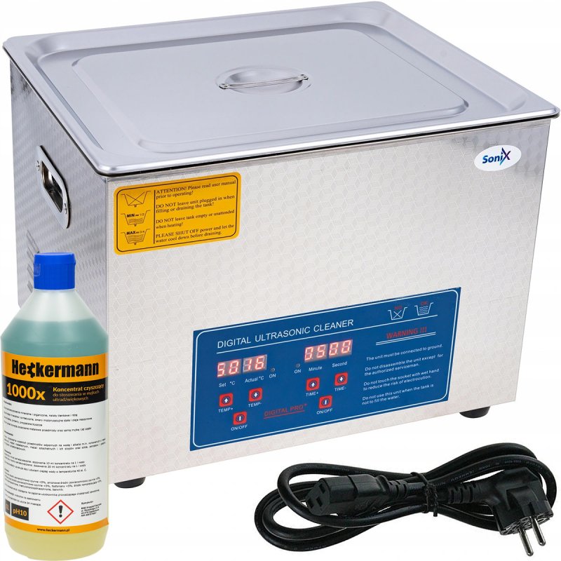 Myjka ultradźwiękowa Sonix PS-60A 15L + 1L płynu