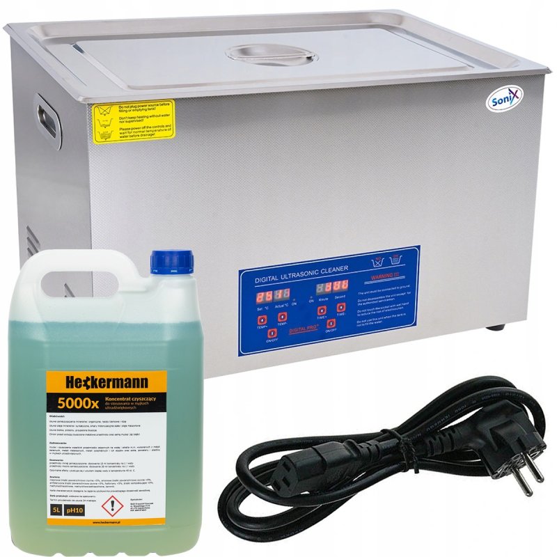 Myjka ultradźwiękowa Sonix PS-100A 30L + 5L płynu